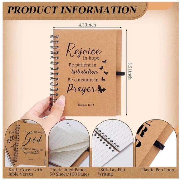 Inspirational Spiral Notebooks with Pens and Bookmark (Choose 1) - Picture 3 of 7